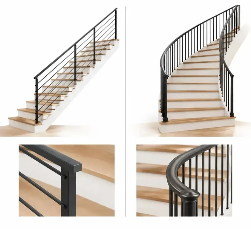 Comparaison entre un monte-escalier intérieur droit et un modèle tournant