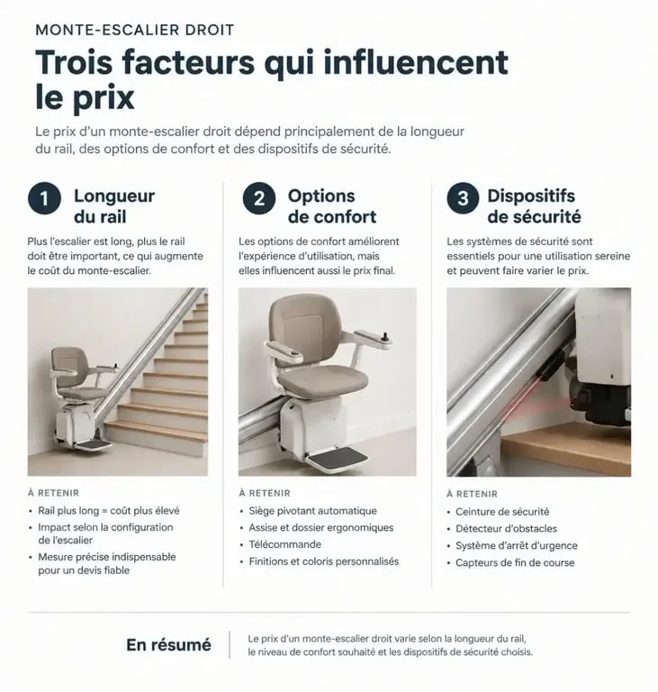 Facteurs influençant le prix d'un monte-escalier droit