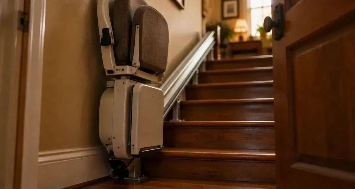 Monte-escalier Flowlift Compact : dimensions, installation et budget pour un escalier étroit